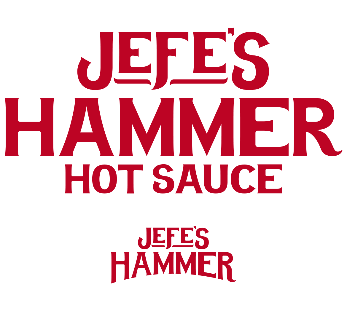 Two logo lockups, both in red text on a white background
